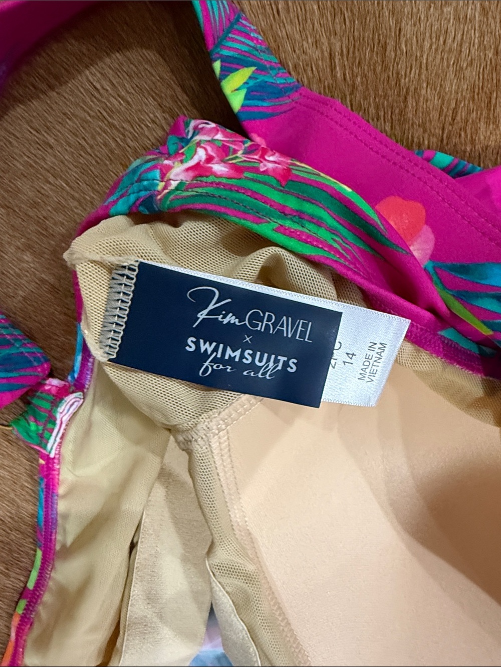 Belle by Kim Gravel Hot Pink Tropical Floral Swim Pajama Set - Picture 2 of 2